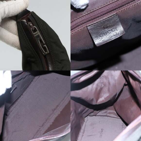 GUCCI Shoulder Bag Canvas Khaki - Picture 11 of 12